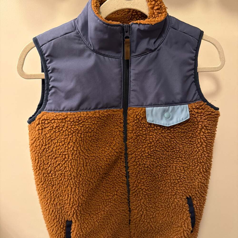 Carter's Toddler Boys Full-Zip Blue‎ and Camo Colorblock Sherpa Vest